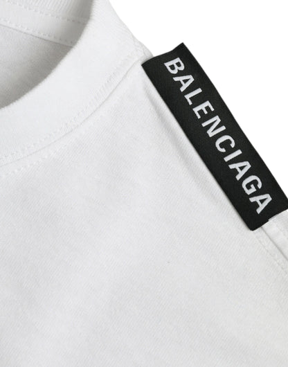 Balenciaga Off White Cotton Jersey Round Neck T-shirt Balenciaga