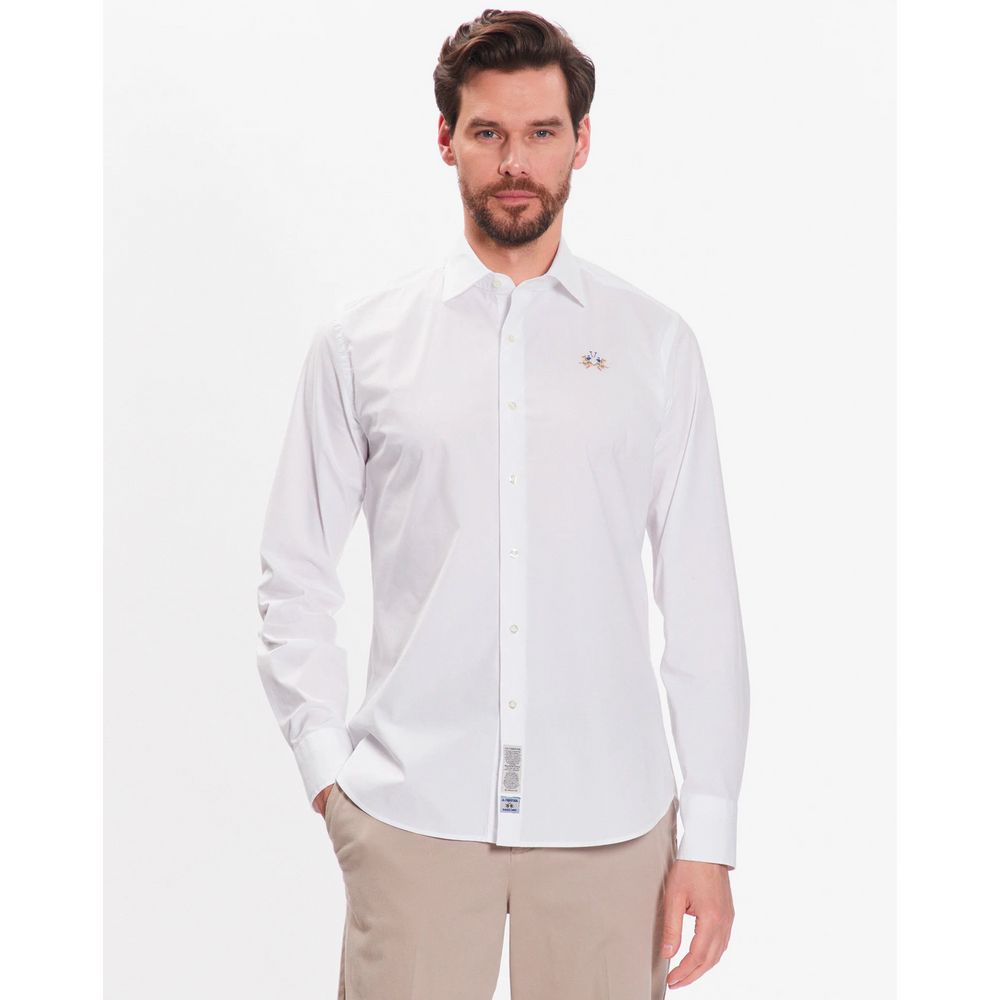 La Martina White Cotton Shirt La Martina