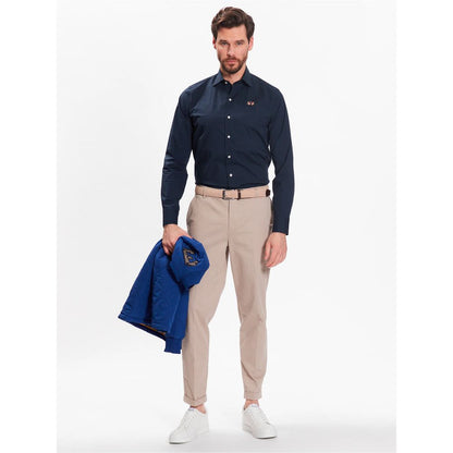 La Martina Blue Cotton Shirt La Martina