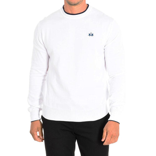 La Martina White Cotton Sweater La Martina