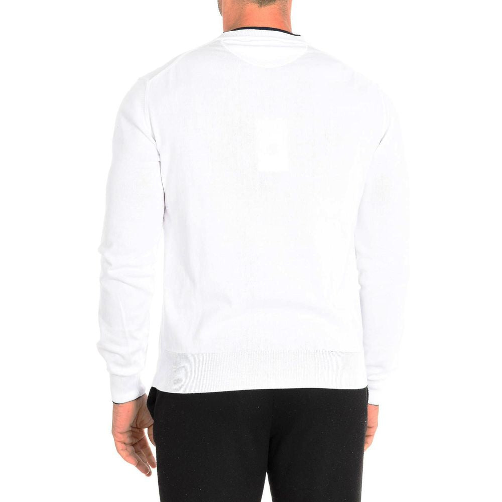 La Martina White Cotton Sweater La Martina