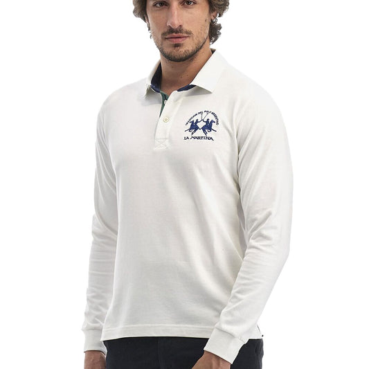 La Martina White Cotton Polo Shirt La Martina