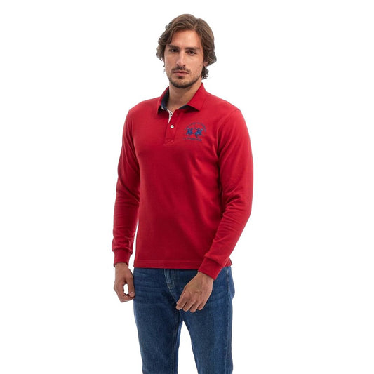 La Martina Red Cotton Polo Shirt La Martina