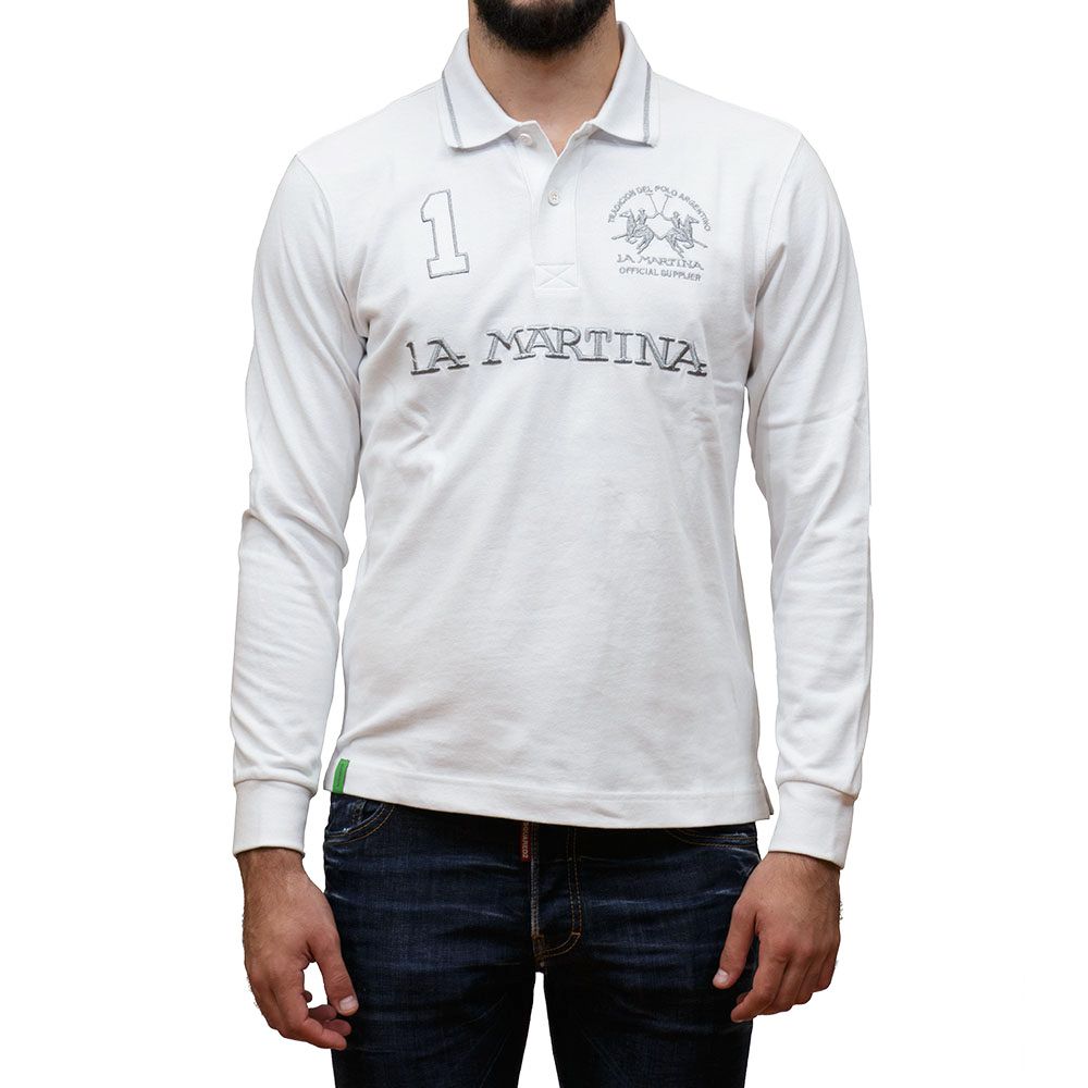 La Martina White Cotton Polo Shirt La Martina