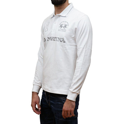 La Martina White Cotton Polo Shirt La Martina