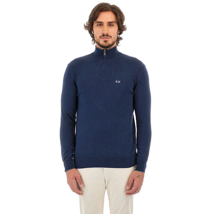 La Martina Blue Acrylic Sweater La Martina