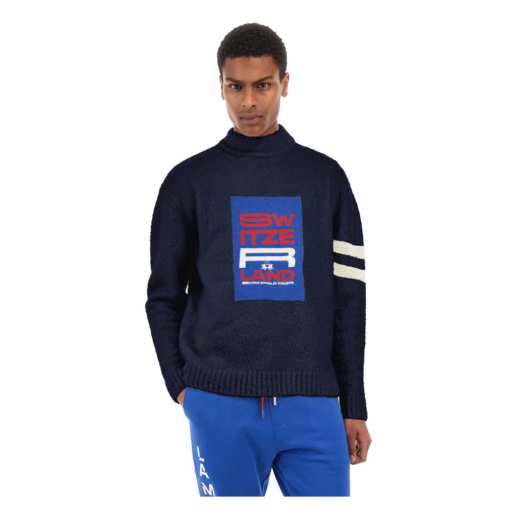 La Martina Blue Polyamide Sweater La Martina