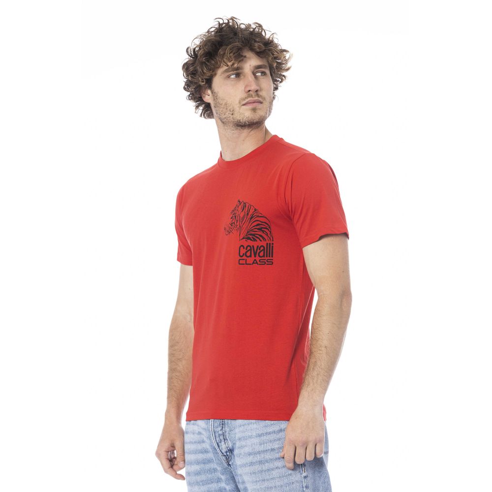 Cavalli Class Red Cotton Men T-Shirt