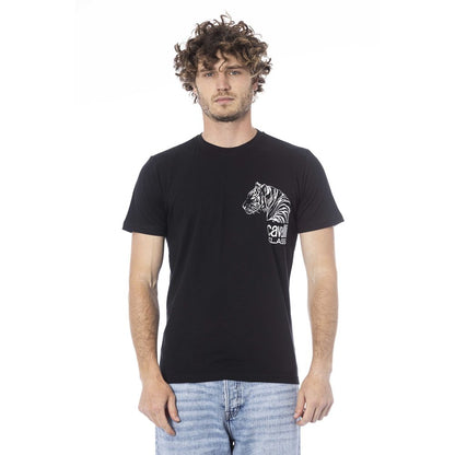 Cavalli Class Black Cotton Men T-Shirt Cavalli Class