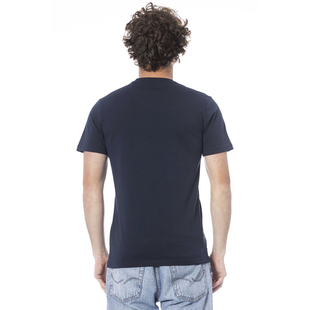 Cavalli Class Blue Cotton Men T-Shirt Cavalli Class