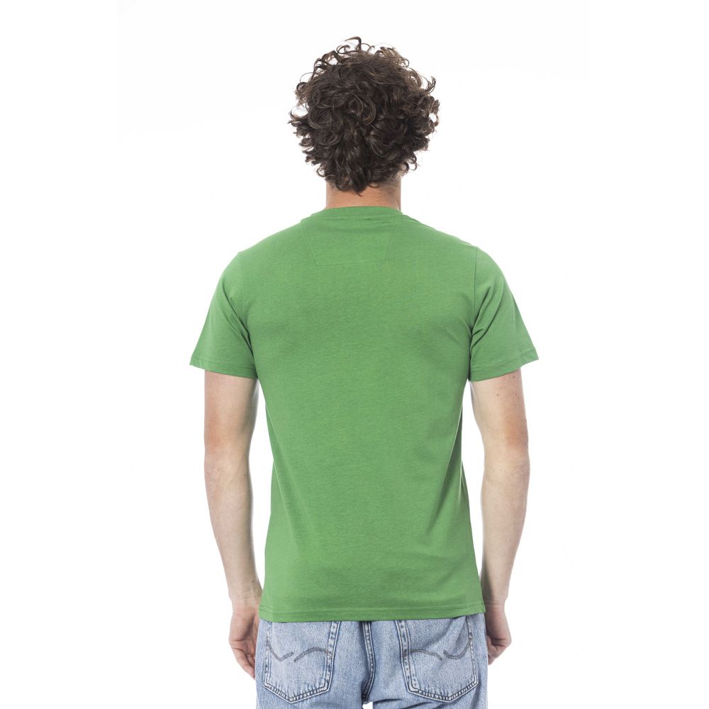 Cavalli Class Green Cotton Men T-Shirt Cavalli Class