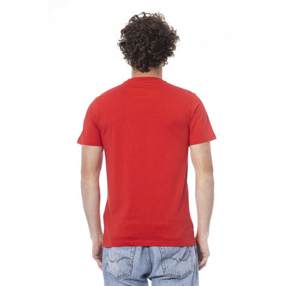 Cavalli Class Red Cotton Men T-Shirt Cavalli Class