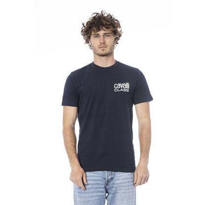 Cavalli Class Blue Cotton Men T-Shirt Cavalli Class