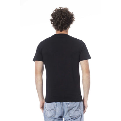 Cavalli Class Black Cotton Men T-Shirt Cavalli Class