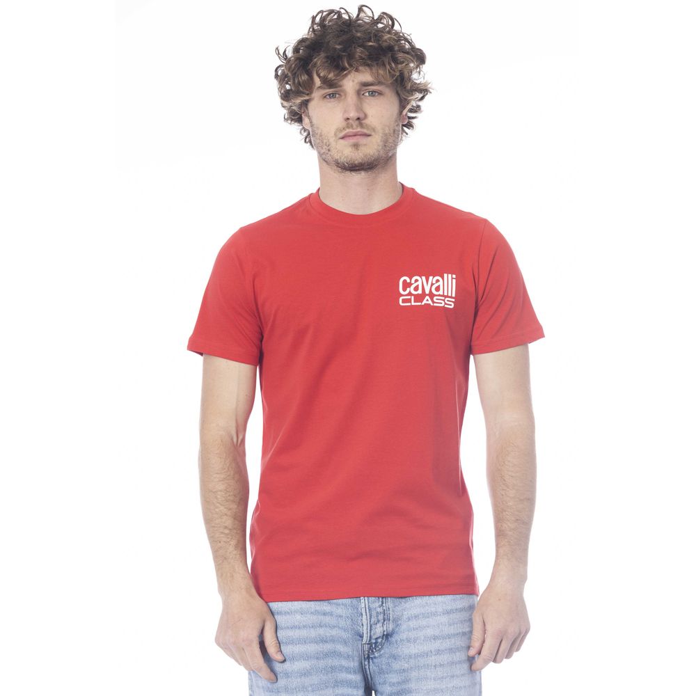 Cavalli Class Red Cotton Men T-Shirt Cavalli Class