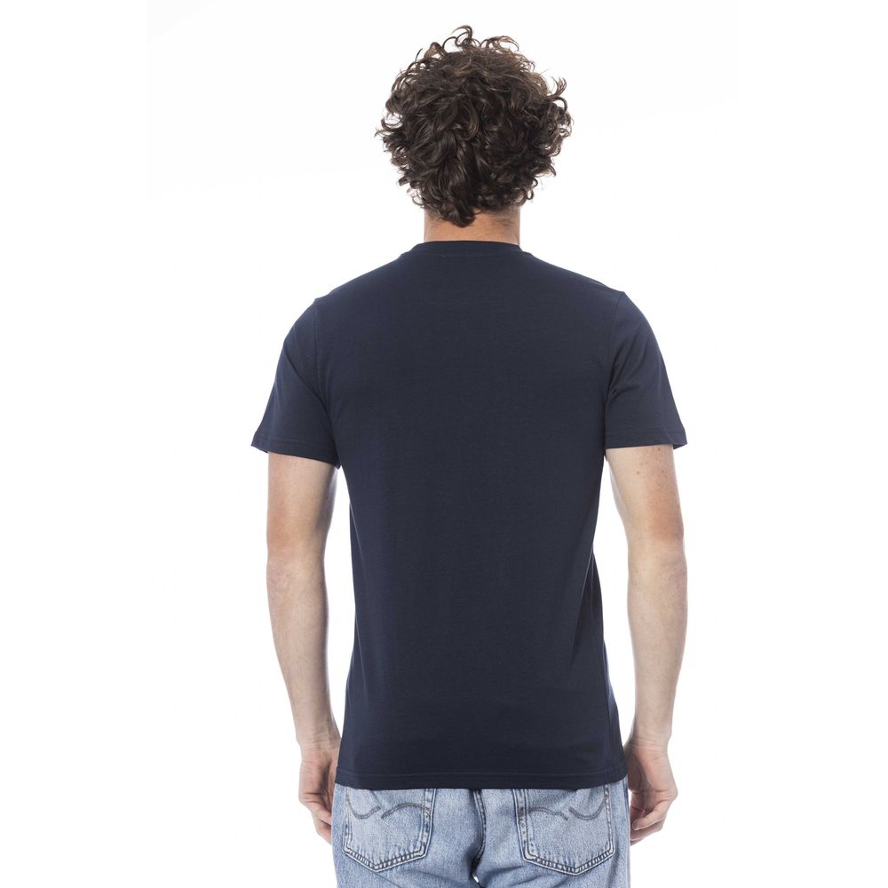 Cavalli Class Blue Cotton Men T-Shirt Cavalli Class