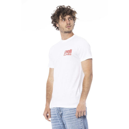 Cavalli Class White Cotton Men T-Shirt Cavalli Class