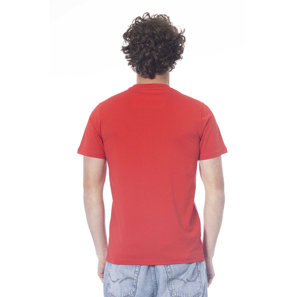 Cavalli Class Red Cotton Men T-Shirt Cavalli Class