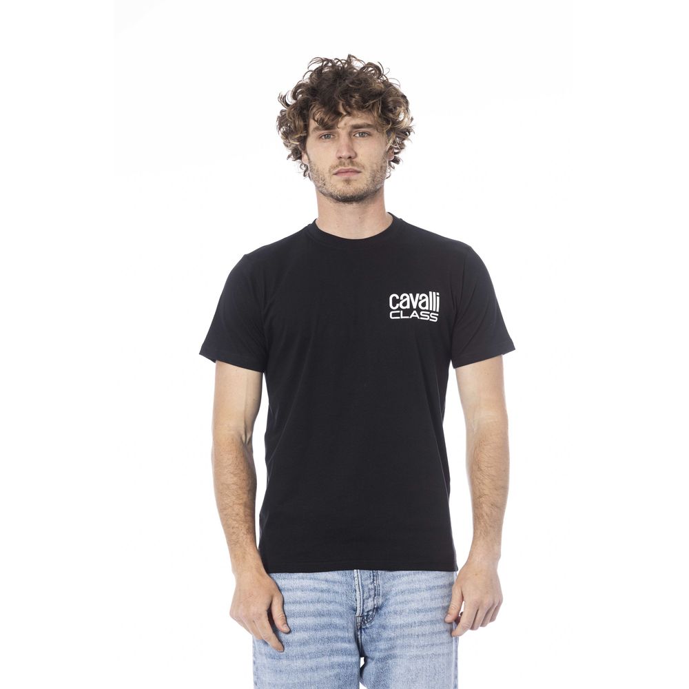 Cavalli Class Black Cotton Men T-Shirt