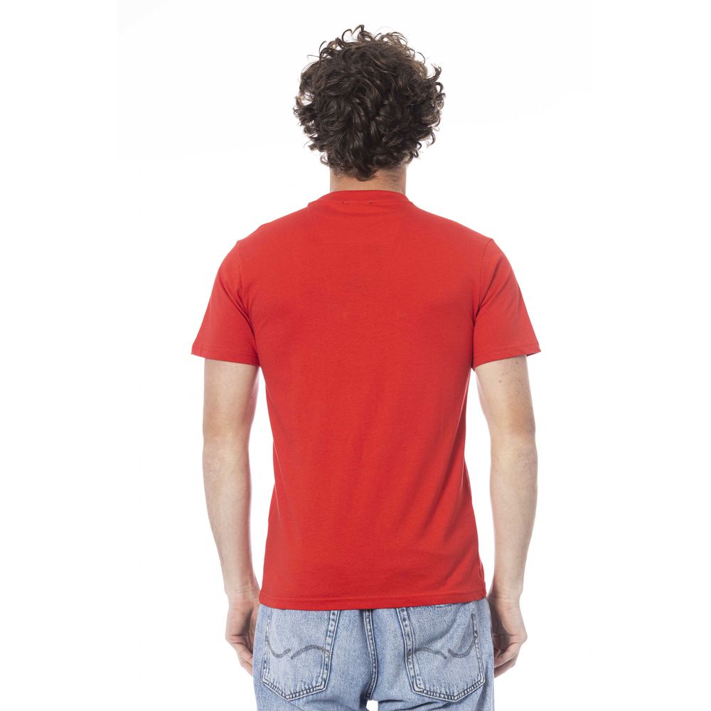 Cavalli Class Red Cotton Men T-Shirt Cavalli Class