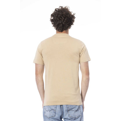 Cavalli Class Beige Cotton Men T-Shirt Cavalli Class