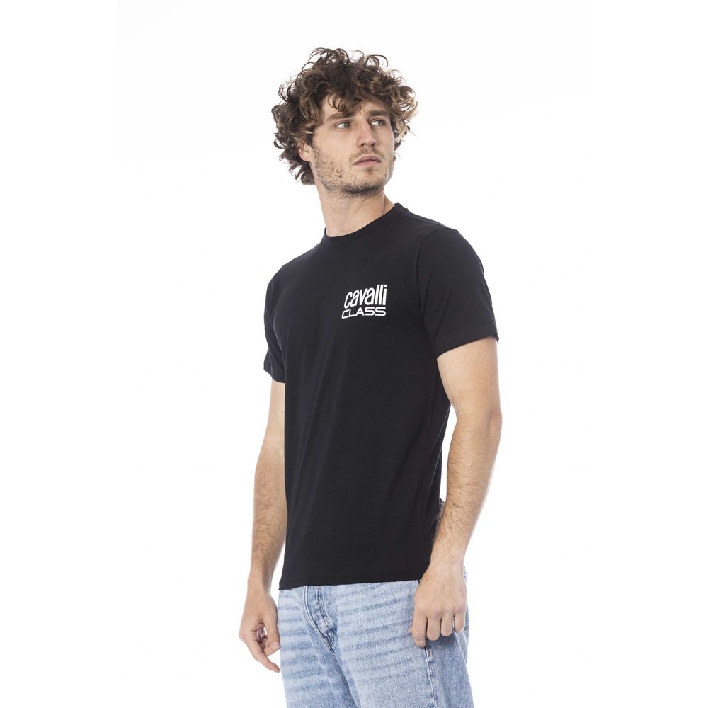 Cavalli Class Black Cotton Men T-Shirt Cavalli Class