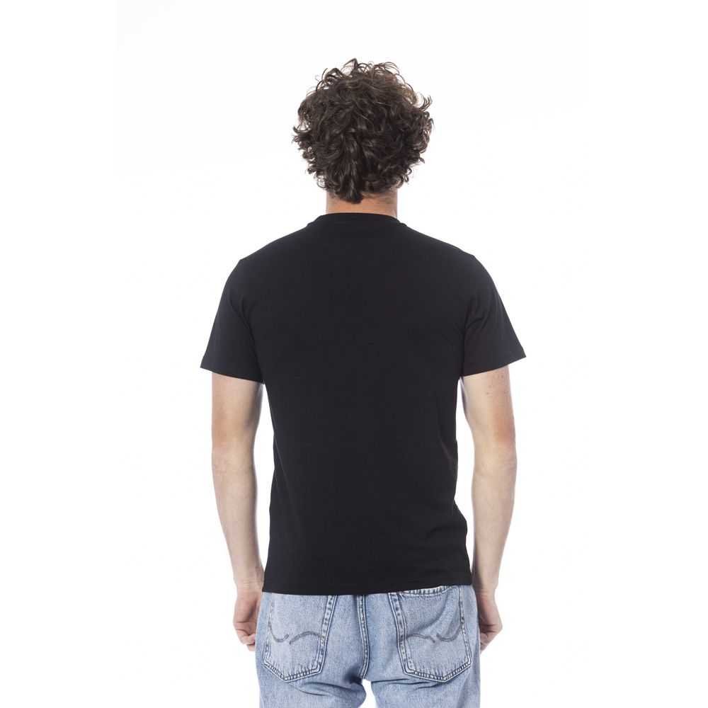 Cavalli Class Black Cotton Men T-Shirt Cavalli Class