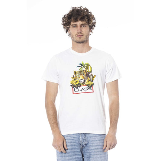 Cavalli Class White Cotton Men T-Shirt Cavalli Class