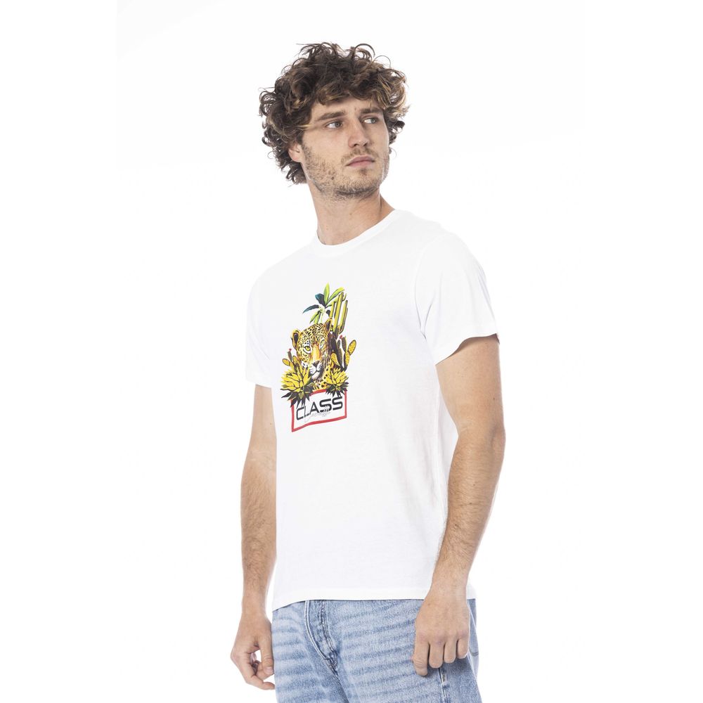 Cavalli Class White Cotton Men T-Shirt Cavalli Class