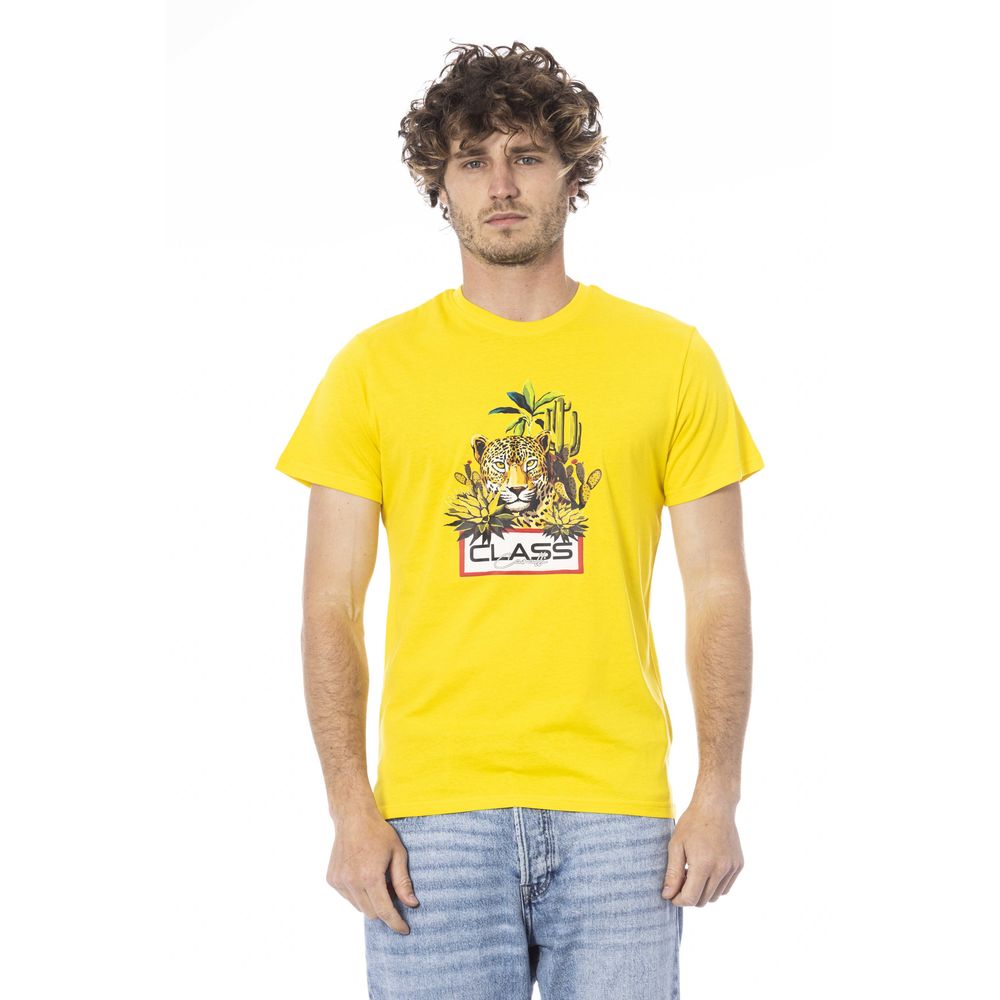 Cavalli Class Yellow Cotton Men T-Shirt Cavalli Class