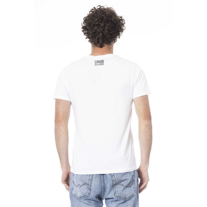 Cavalli Class White Cotton Men T-Shirt Cavalli Class