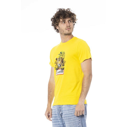 Cavalli Class Yellow Cotton Men T-Shirt Cavalli Class