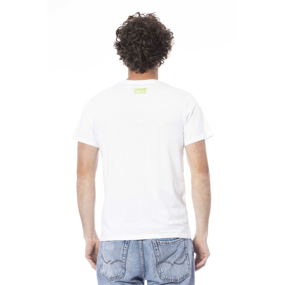 Cavalli Class White Cotton Men T-Shirt Cavalli Class