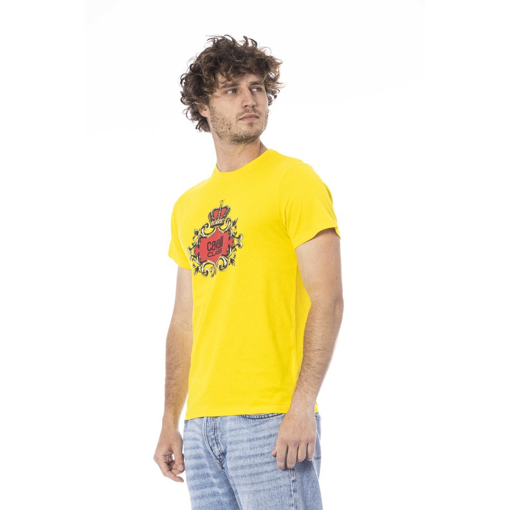 Cavalli Class Yellow Cotton Men T-Shirt Cavalli Class