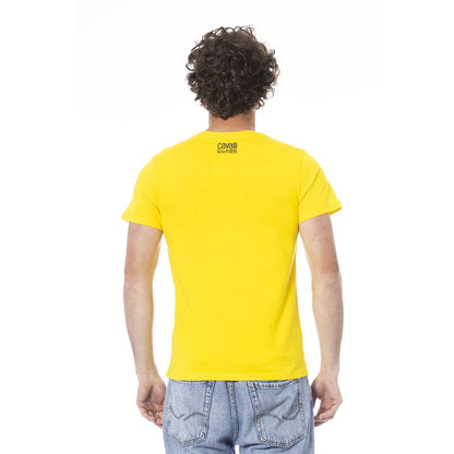 Cavalli Class Yellow Cotton Men T-Shirt Cavalli Class