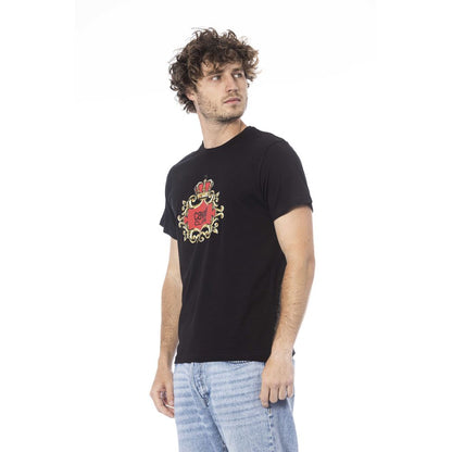 Cavalli Class Black Cotton Men T-Shirt Cavalli Class