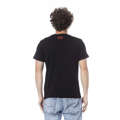 Cavalli Class Black Cotton Men T-Shirt Cavalli Class