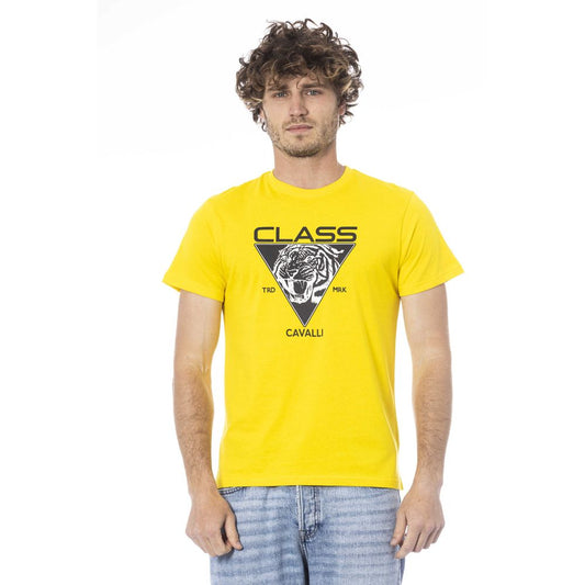 Cavalli Class Yellow Cotton Men T-Shirt Cavalli Class