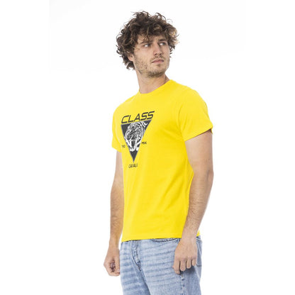 Cavalli Class Yellow Cotton Men T-Shirt Cavalli Class