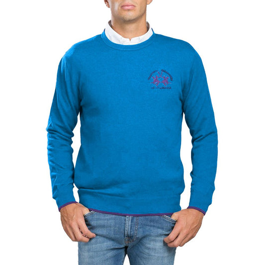 La Martina Light Blue Acrylic Sweater La Martina