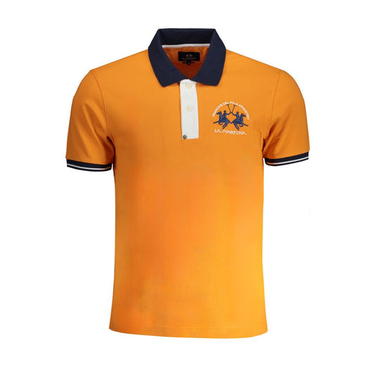 La Martina Orange Cotton Polo Shirt La Martina