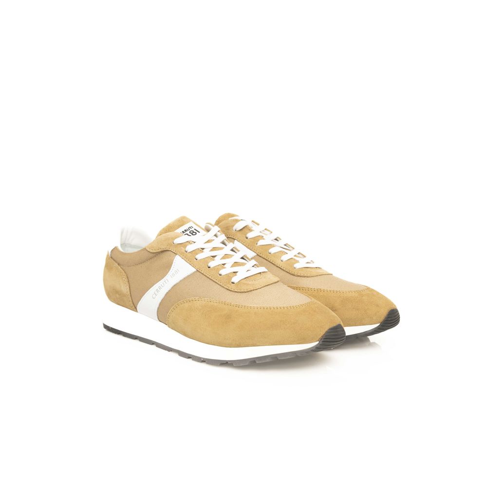 Cerruti 1881 Beige Calf Leather Men Sneaker Cerruti 1881