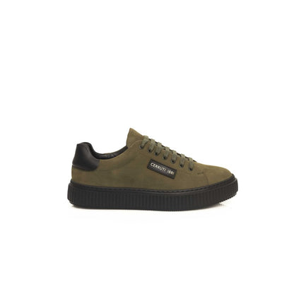 Cerruti 1881 Green Leather Men Sneaker Cerruti 1881