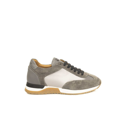 Cerruti 1881 Gray Leather Men Sneaker Cerruti 1881