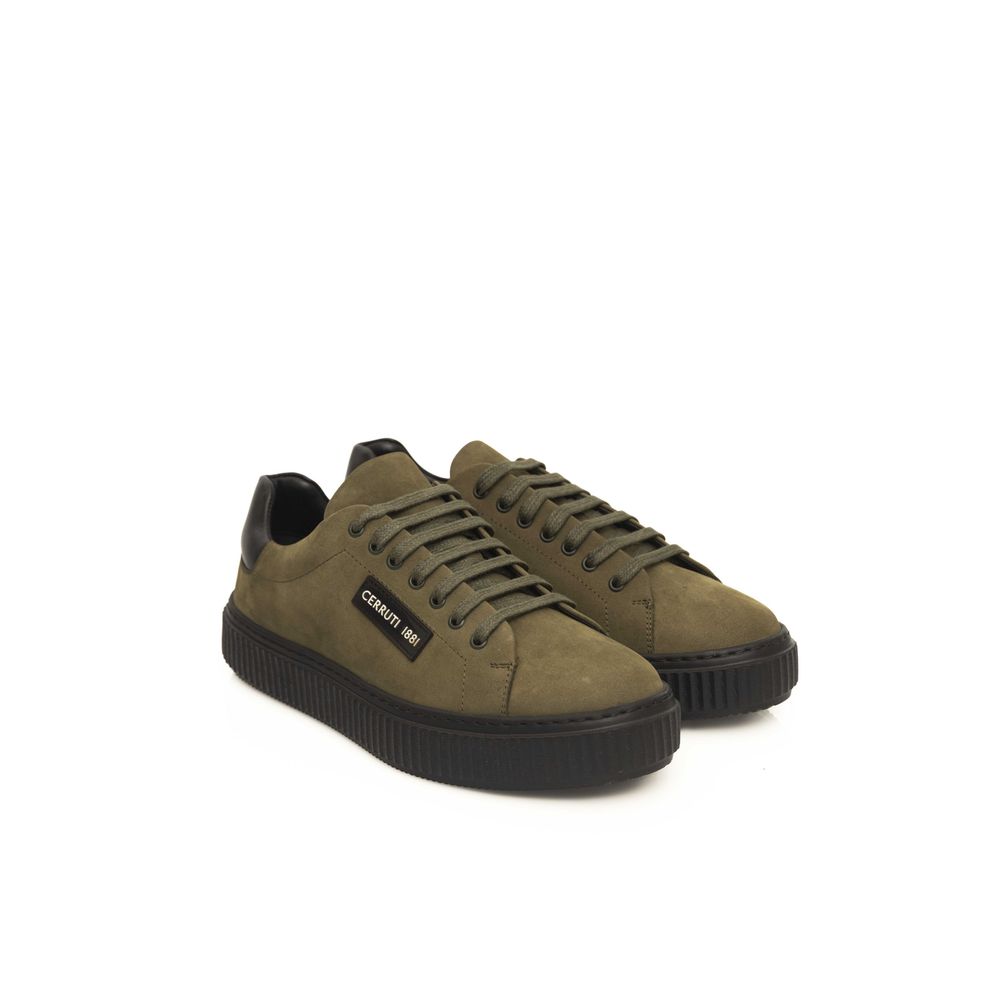 Cerruti 1881 Green Leather Men Sneaker Cerruti 1881