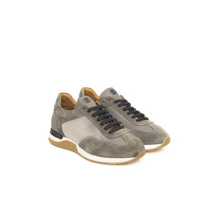 Cerruti 1881 Gray Leather Men Sneaker Cerruti 1881