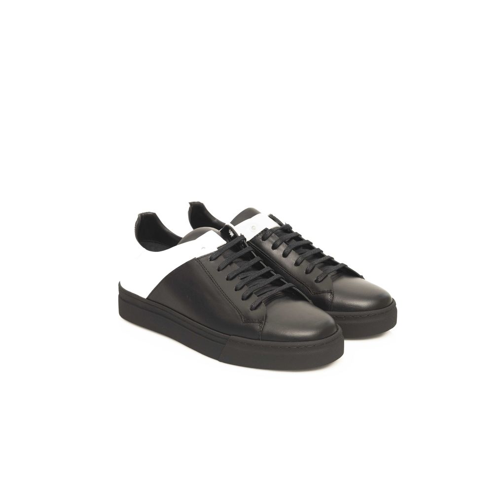 Cerruti 1881 Black Leather Men Sneaker Cerruti 1881