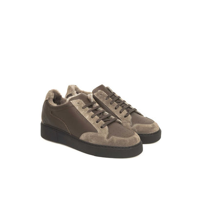 Cerruti 1881 Beige Leather Men Sneaker Cerruti 1881