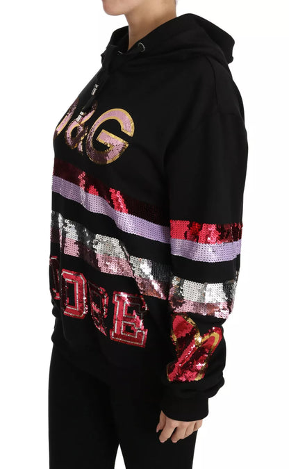 Dolce & Gabbana DG Sequined Hooded Pullover Sweater Dolce & Gabbana