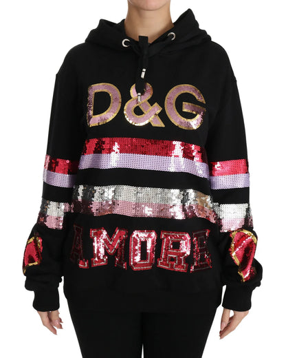 Dolce & Gabbana DG Sequined Hooded Pullover Sweater Dolce & Gabbana